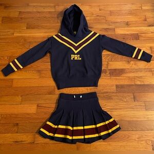 Polo by Ralph Lauren Navy and Yellow Girls Skirt Set